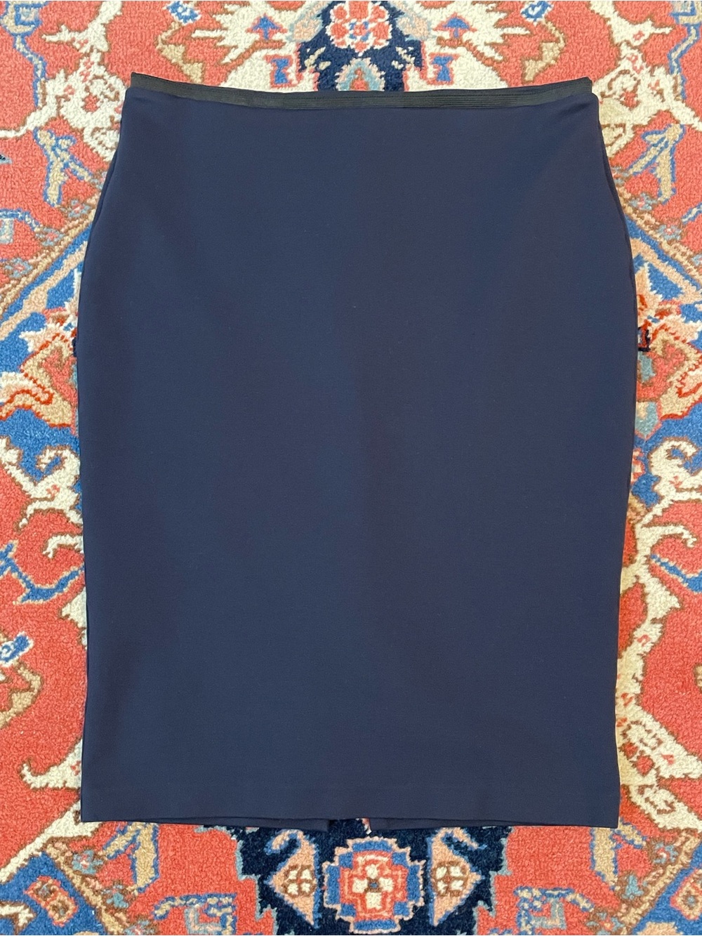Boden Navy Stretch Ponte Pencil Skirt